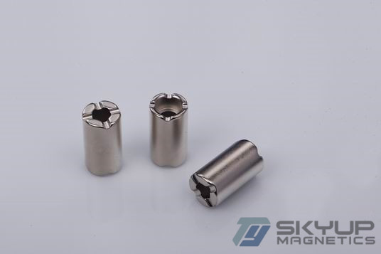 China Tube Permanent Rare earth NdFeB Magnets coated with Nickel for Injection Motors Produced by Skyup magnetics supplier