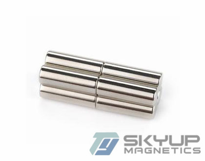 China Rod magnets Coated with Ni   made by permanent rare earth Neo magnets produced by Skyup magnetics supplier