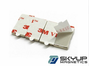 Block magnets with 3M adhensive tape used in Electronics.motors ,generators.produced by professional magnets factory