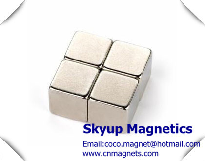 China Cube permanent Neodymium Strong Magnets used in Electronics and small motors ,with ISO/TS certification supplier