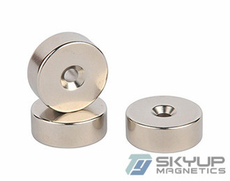 China Hot Sale Permanent Rare earth NdFeB Magnets with counter sunk hole used in door catch supplier