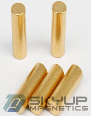 China Cylinder  magnets Coated with Ni &amp; Zn &amp;Au *Uncoate  made by permanent rare earth Neo magnets produced by Skyup magnetics supplier