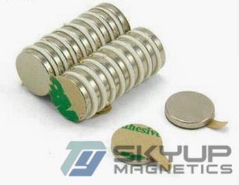 Disc NdFeB  magnets with 3M adhensive  used in automobile produced by Skyup magnetsics ,with ISO/TS certification