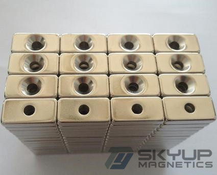 Large  supper strong permanent Rare earth NdFeB Magnets with counter sunk hole for door catch ,seperators