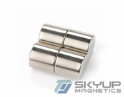 Cylinder  Neo magnets Coated with Nickel  made by permanent rare earth Neo magnets produced by Skyup magnetics