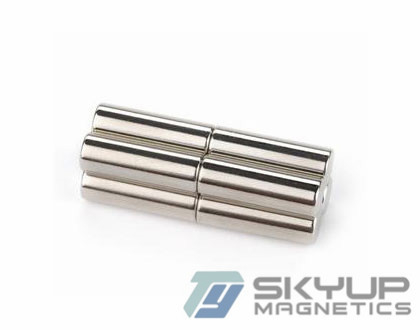 Cylinder NdFeB magnets Coated with Nickel  made by permanent rare earth Neo magnets produced by Skyup magnetics