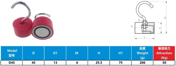 Hot Sale NdFeB Hook magnets produced by strong Permanent Magnets coated with Nickel plating