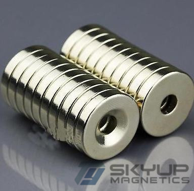 Strong Ring Magnets Countersunk Hole 5 mm Rare Earth Neodymium Circular coating Ni Neodymium magnet N35