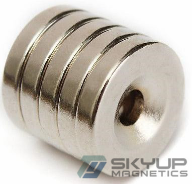 Super Strong Ring Loop Countersunk Magnet 30 x 10 mm Hole 6 mm Rare Earth Neo Neodymium neodymium