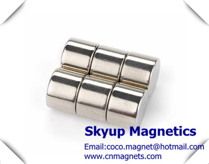 Cylinder  rare earth NdFeB Magnets used in Electronics and small motors ,with ISO/TS certification