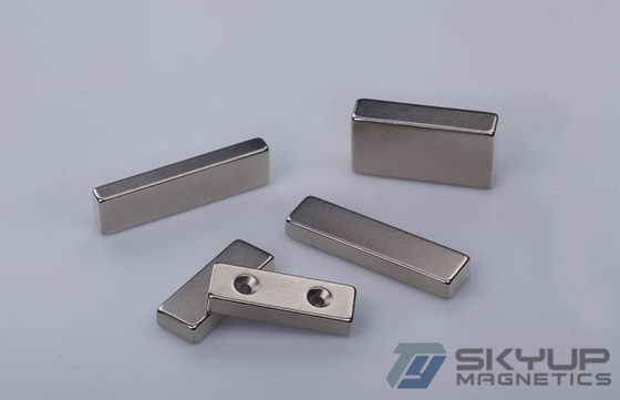 Block Neomagnets with counter sunk holes used in magnetic seperators,with ISO/TS certification