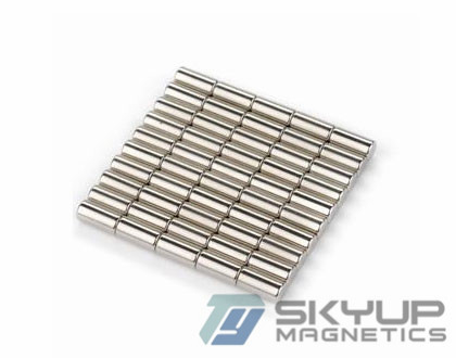 Cylinder Neodymium Magnets with NiCuNi coating widely used in Electronics